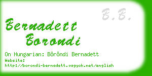 bernadett borondi business card