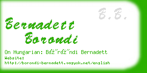 bernadett borondi business card